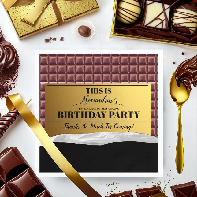 Serviette En Papier Soirée de chocolat personnalisé en Golden Ticket (Créateur téléchargé)