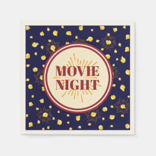 Serviette En Papier Soirée de cinéma fête d'anniversaire - Feu d'artif