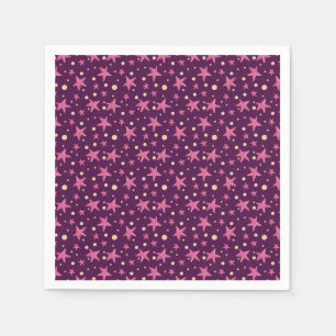 Serviette En Papier Soirée de fille spatiale étoile rose Burgundy