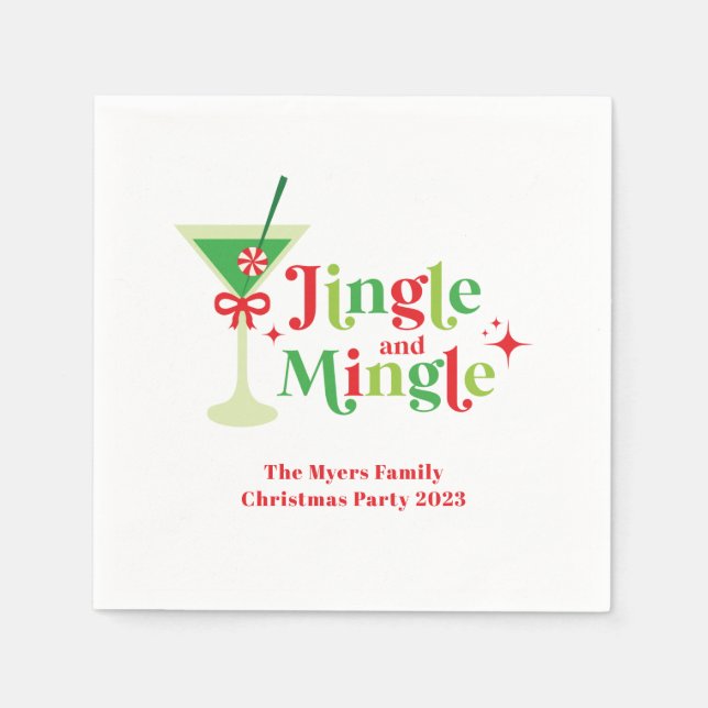 Serviette En Papier Soirée de Noël Jingle and Mingle (Devant)