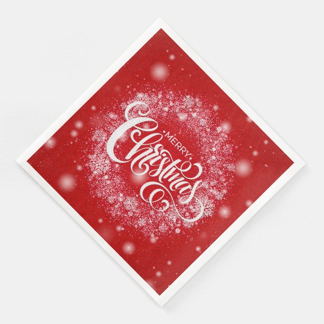 Serviette En Papier Soirée de Noël Joyeux (Coin)