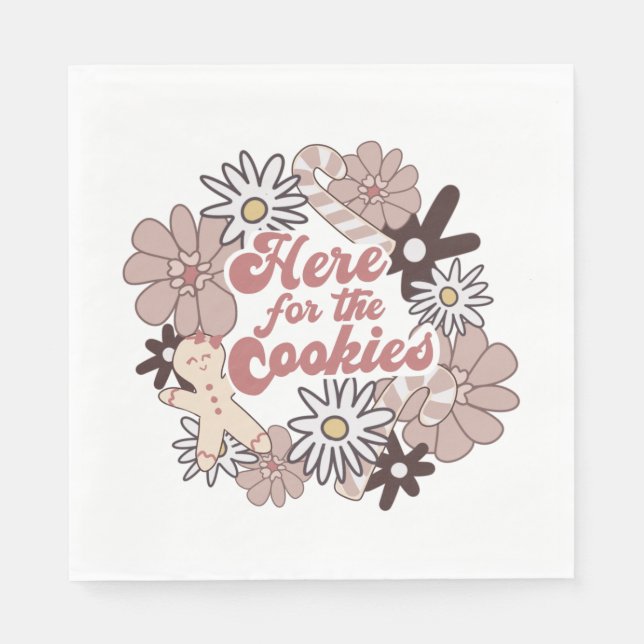 Serviette En Papier Soirée d'échange de biscuits de Noël (Devant)