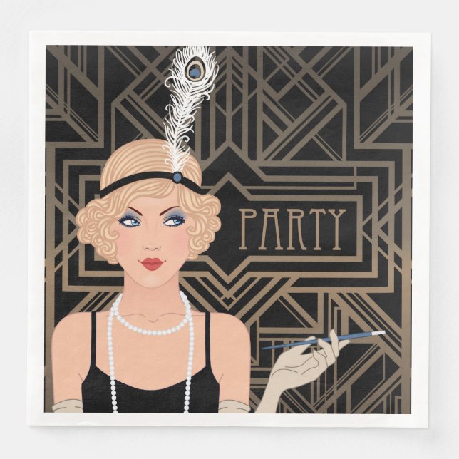 Serviette En Papier Soirée des Années Folles (Devant)
