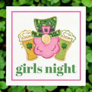 Serviette En Papier Soirée des Dames Leprechaun Rose St Patrick’s Day