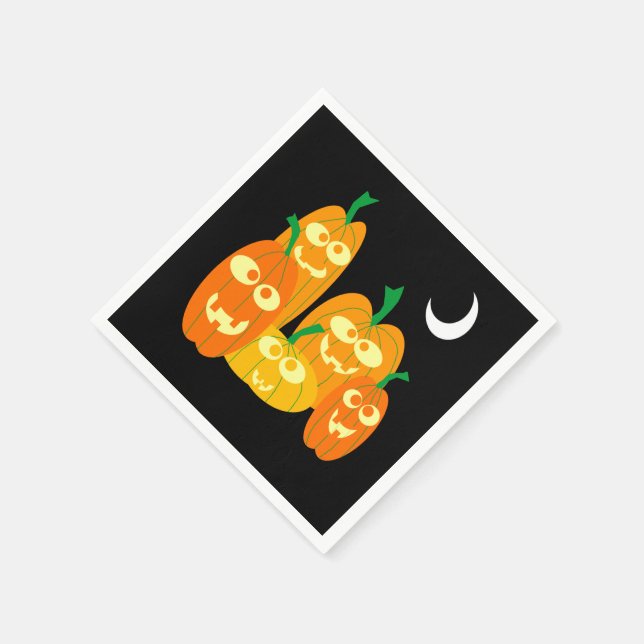 Serviette En Papier Soirée d'Halloween en Citrouille (Coin)