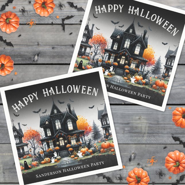 Serviette En Papier Soirée d'Halloween joyeuse (Happy Halloween Party Napkins)
