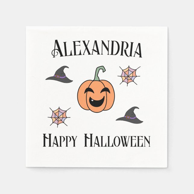 Serviette En Papier Soirée d'Halloween personnalisée (Devant)