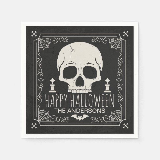 Serviette En Papier Soirée d'Halloween personnalisée | Serviette de ta (Devant)