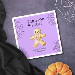 Serviette En Papier Soirée d'Halloween squelette personnalisé