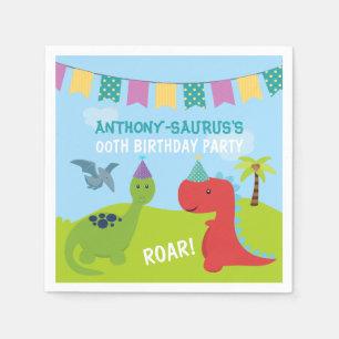 Serviette En Papier Soirée Dinosaure personnalisée