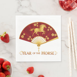 Serviette En Papier Soirée du Nouvel An de l'Année du Cheval