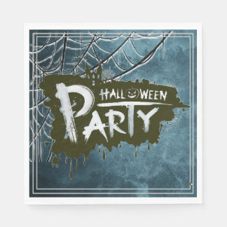 Serviette En Papier Soirée Halloween Adulte Vintage Gothique Bleu Épou