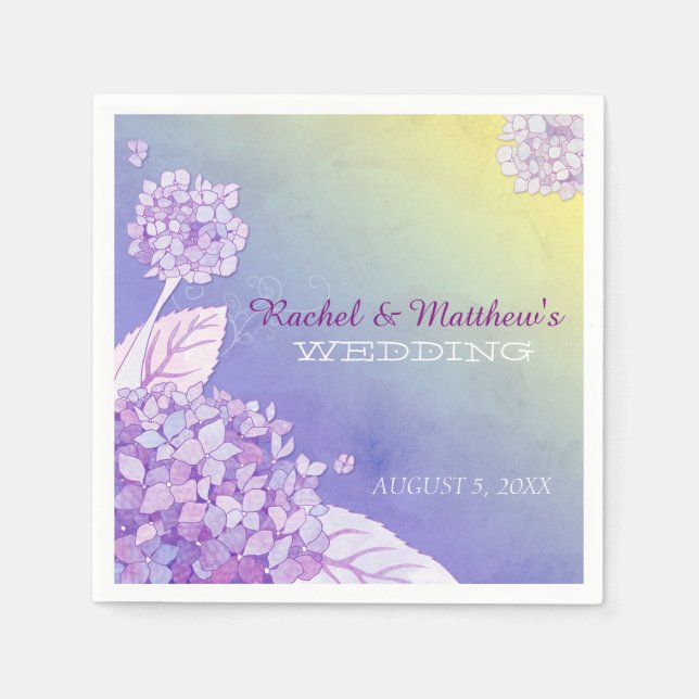 Serviette En Papier Soirée jardin Hydrangeas Ombre Mariage (Devant)