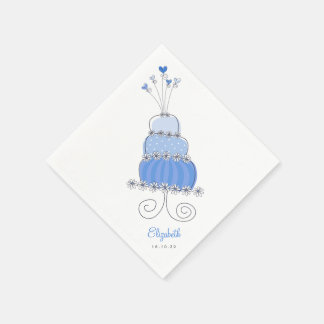 Serviette En Papier Soirée Mariage bleu doux gâteau Fête des mariées c