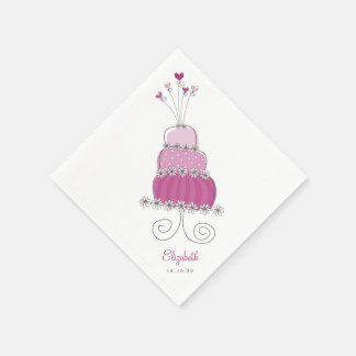 Serviette En Papier Soirée Mariage sucrée Gâteau Chic Fête des mariées