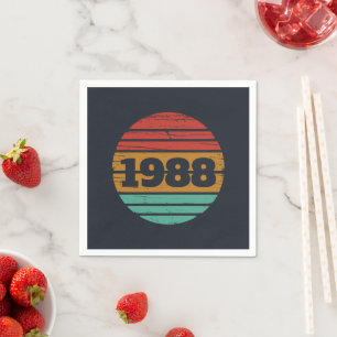 Serviette En Papier Soirée personnalisée vintage de 35 ans