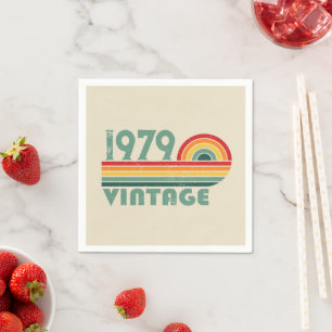 Serviette En Papier Soirée personnalisée vintage de 45 ans