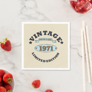 Serviette En Papier Soirée personnalisée vintage de 55 ans