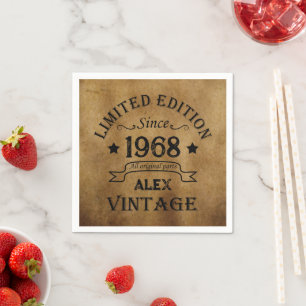 Serviette En Papier Soirée personnalisée vintage de 55 ans