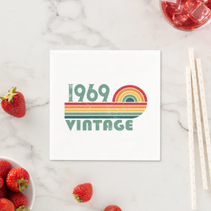 Serviette En Papier Soirée personnalisée vintage de 55 ans