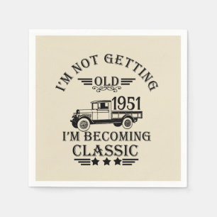 Serviette En Papier Soirée personnalisée vintage de 65e anniversaire