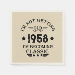 Serviette En Papier Soirée personnalisée vintage de 65e anniversaire