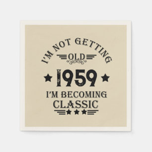 Serviette En Papier Soirée personnalisée vintage de 65e anniversaire