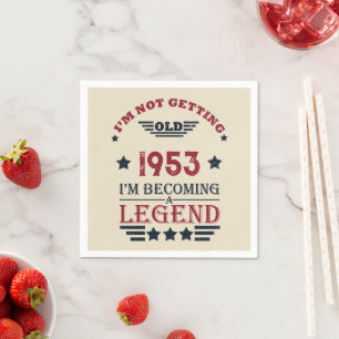 Serviette En Papier Soirée personnalisée vintage de 70e anniversaire