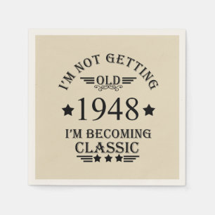Serviette En Papier Soirée personnalisée vintage de 75e anniversaire