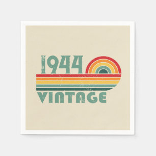 Serviette En Papier Soirée personnalisée vintage de 80e anniversaire