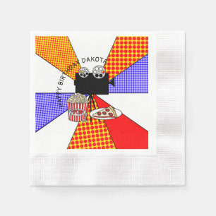 Serviette En Papier Soirée Retro Movie Anniversaire