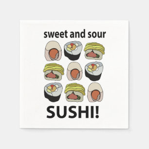 Serviette En Papier Soirée sucrée et sushi aigre