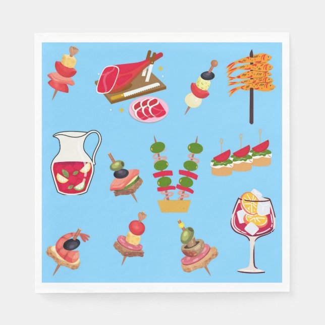 Serviette En Papier Soirée Tapas (Devant)