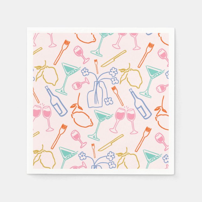 Serviette En Papier Soirée toscane (Devant)