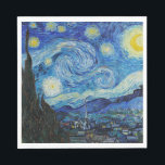 Serviette En Papier Soirée Van Gogh Starry. Impressionnisme art vintag<br><div class="desc">La serviette Van Gogh "The Starry Night".</div>