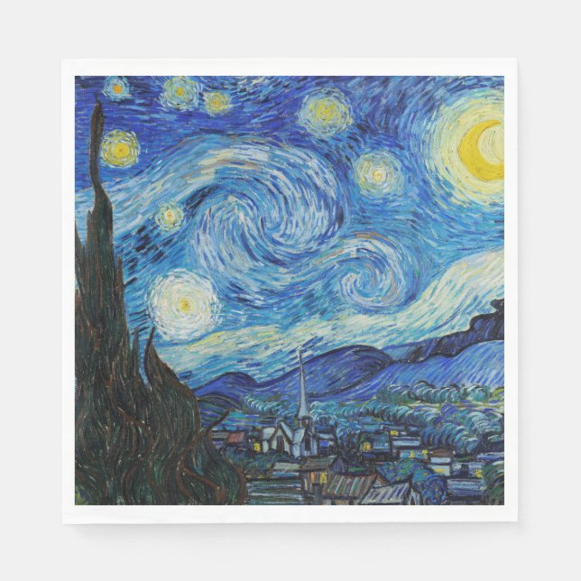 Serviette En Papier Soirée Van Gogh Starry. Impressionnisme art vintag (Devant)