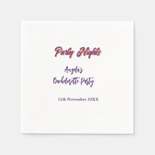 Serviette En Papier Soirées de fête nom de la fête de bachelorette dat