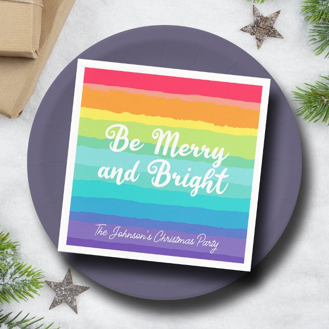Serviette En Papier Sois Joyeux et lumineux Rainbow Custom Christmas P (Créateur téléchargé)