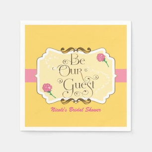 Serviette En Papier Sois notre invitée Fête de Princesse aux Roses Jau