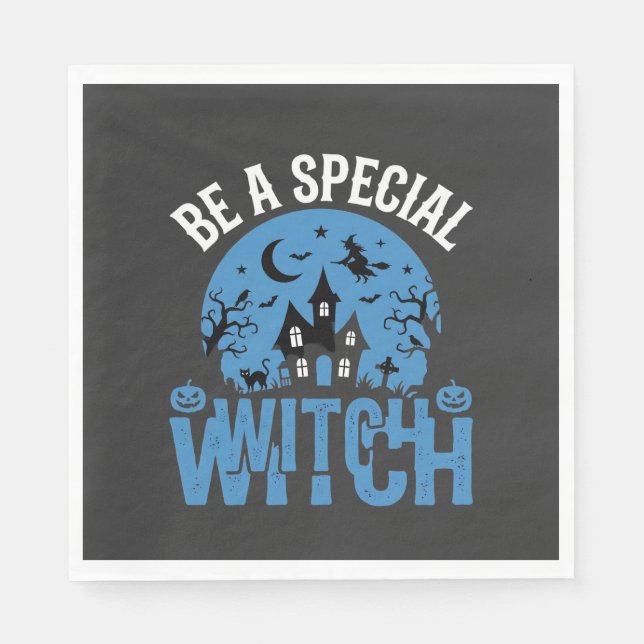 Serviette En Papier Sois un design de sorcière spéciale Halloween_1 (Devant)