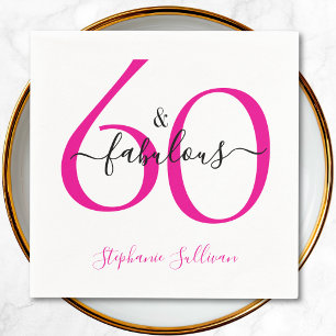 Serviette En Papier Soixante ans et Fabuleux Nom Fête d'anniversaire 6