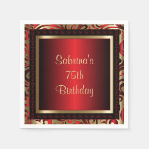 Serviette En Papier soixante-quinzième Texte de la fête d'anniversai