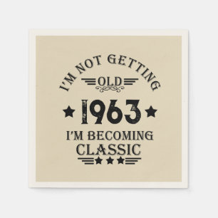 Serviette En Papier Soixante vintage 60e anniversaire personnalisée