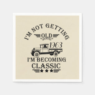 Serviette En Papier Soixante vintage 60e anniversaire personnalisée