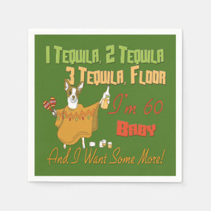 Serviette En Papier Soixantième collection de fête d'anniversaire de