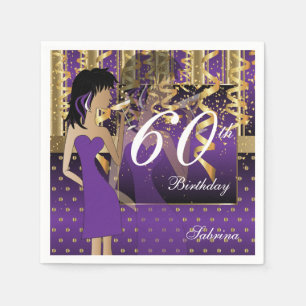 Serviette En Papier soixantième Partie de fille de coup d'anniversair