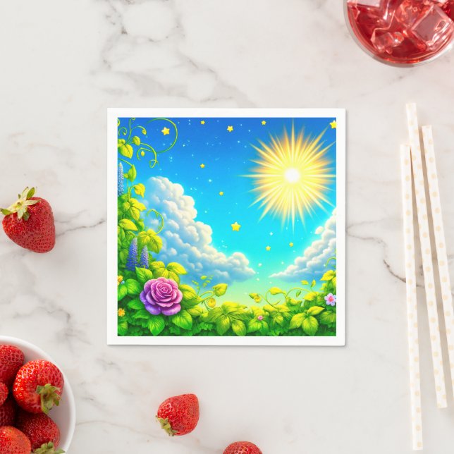 Serviette En Papier Soleil (En situation)