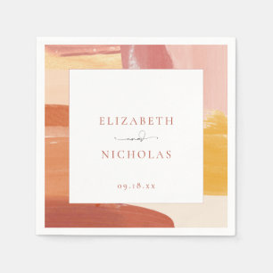 Serviette En Papier Soleil de Terracotta   Serviettes Mariage Monogram