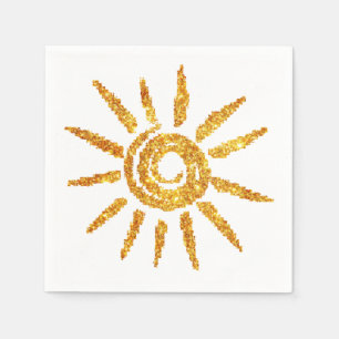 Serviette En Papier Soleil doré