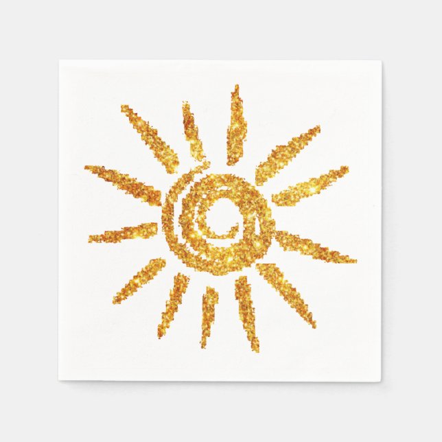 Serviette En Papier Soleil doré (Devant)